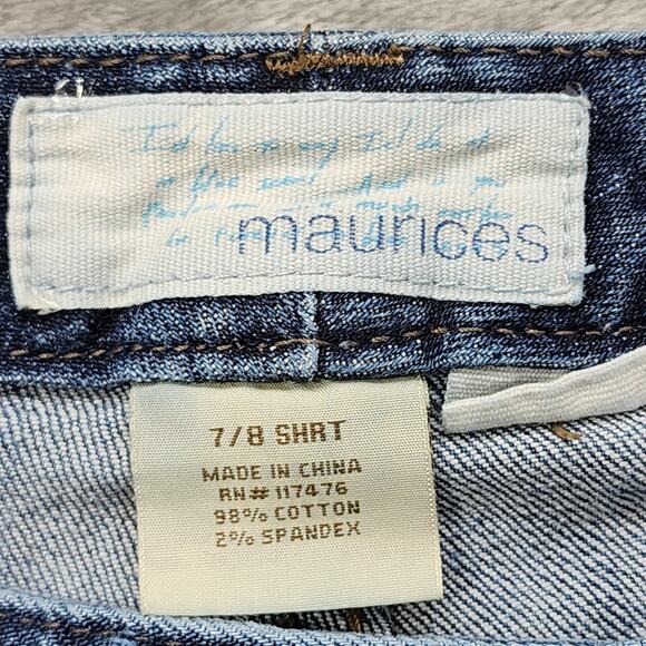 Vintage Maurices Jeans Womens 7/8 SHORT Blue Taylor Boot Cut Mid Rise Stretch - Picture 6 of 13